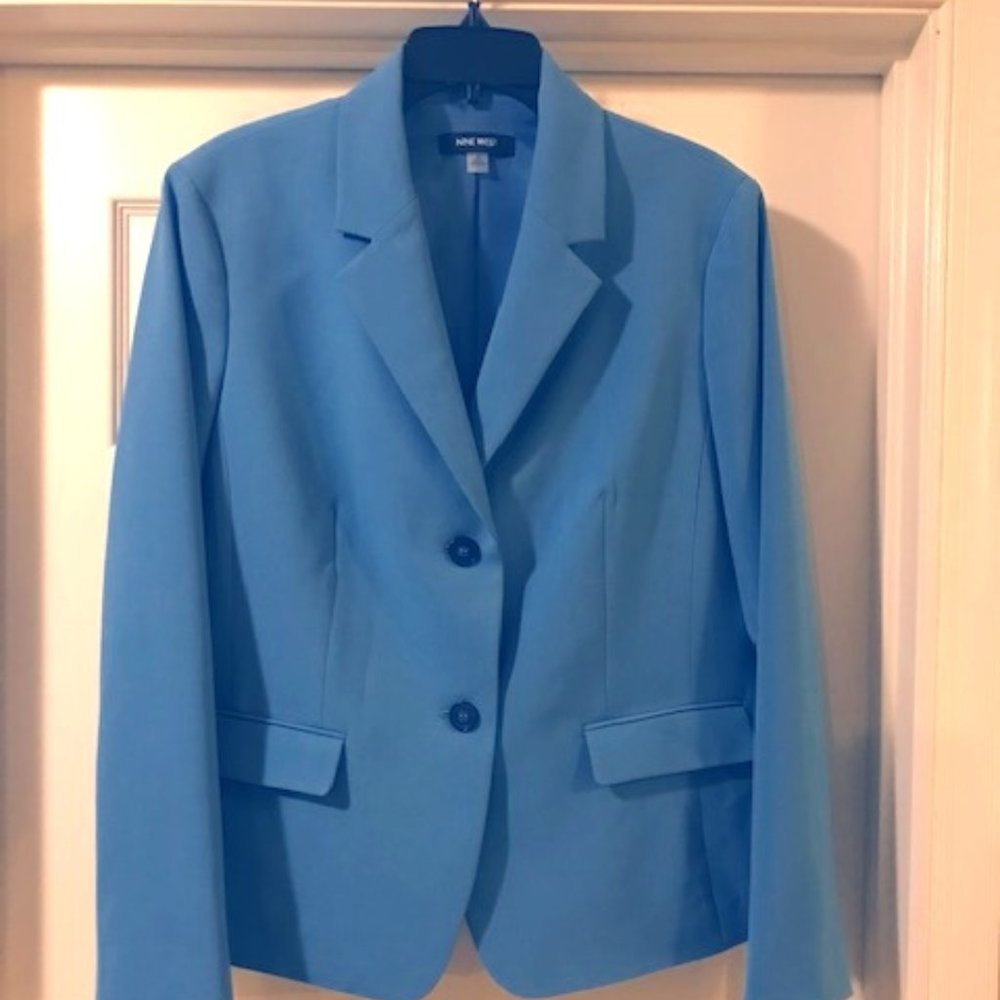 NINE WEST Women's 2 Button Notch Collar Stretch